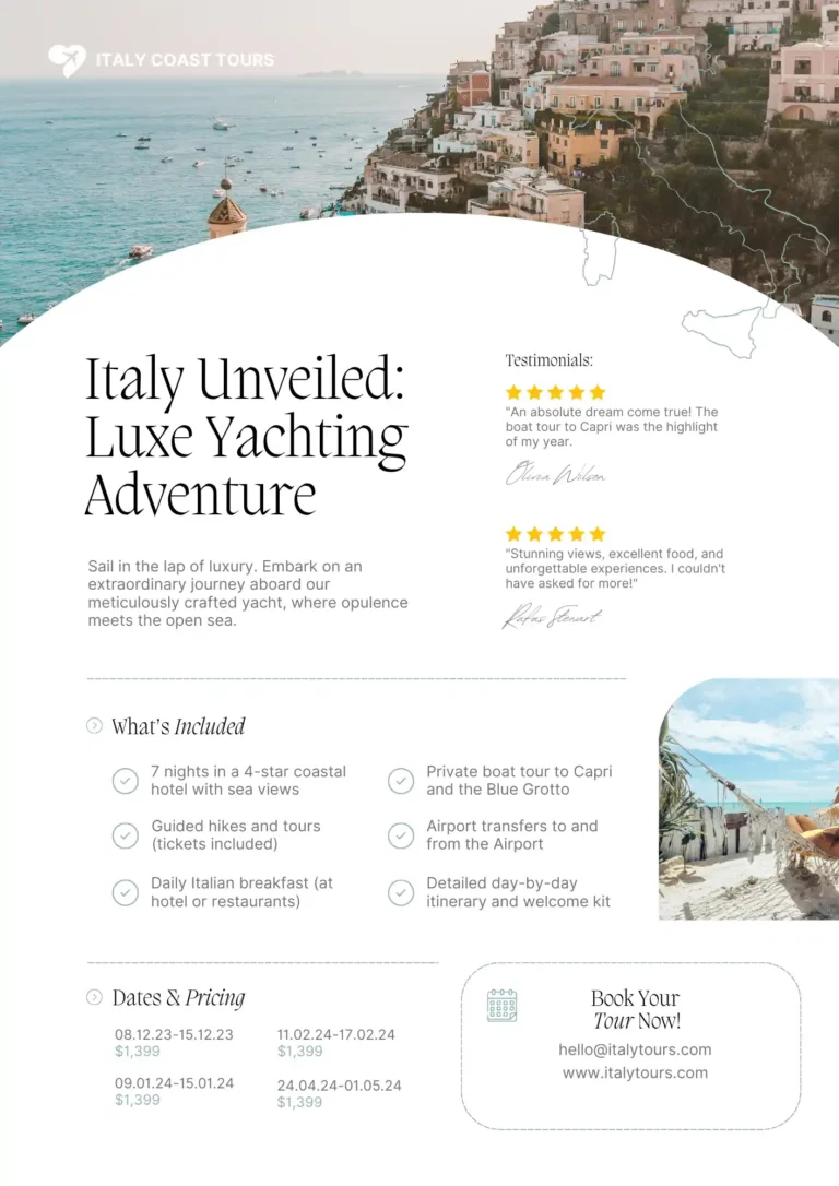 Luxury Copywriting for a Yacht Tour Operator